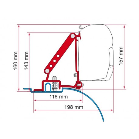 ADAPTADOR FIAT DUCATO H2 LIFT ROOF